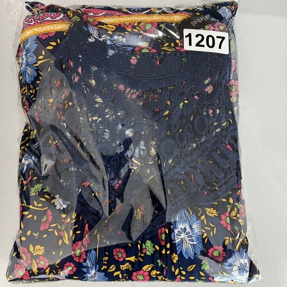 Hehull Womens 2X Floral Maxi Crochet Halter Dress Pockets Bohemian Bloomcore - Picture 16 of 16